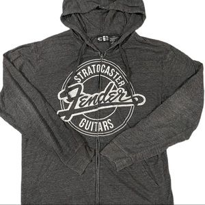 Fender Stratocaster long sleeve hooded zip up M